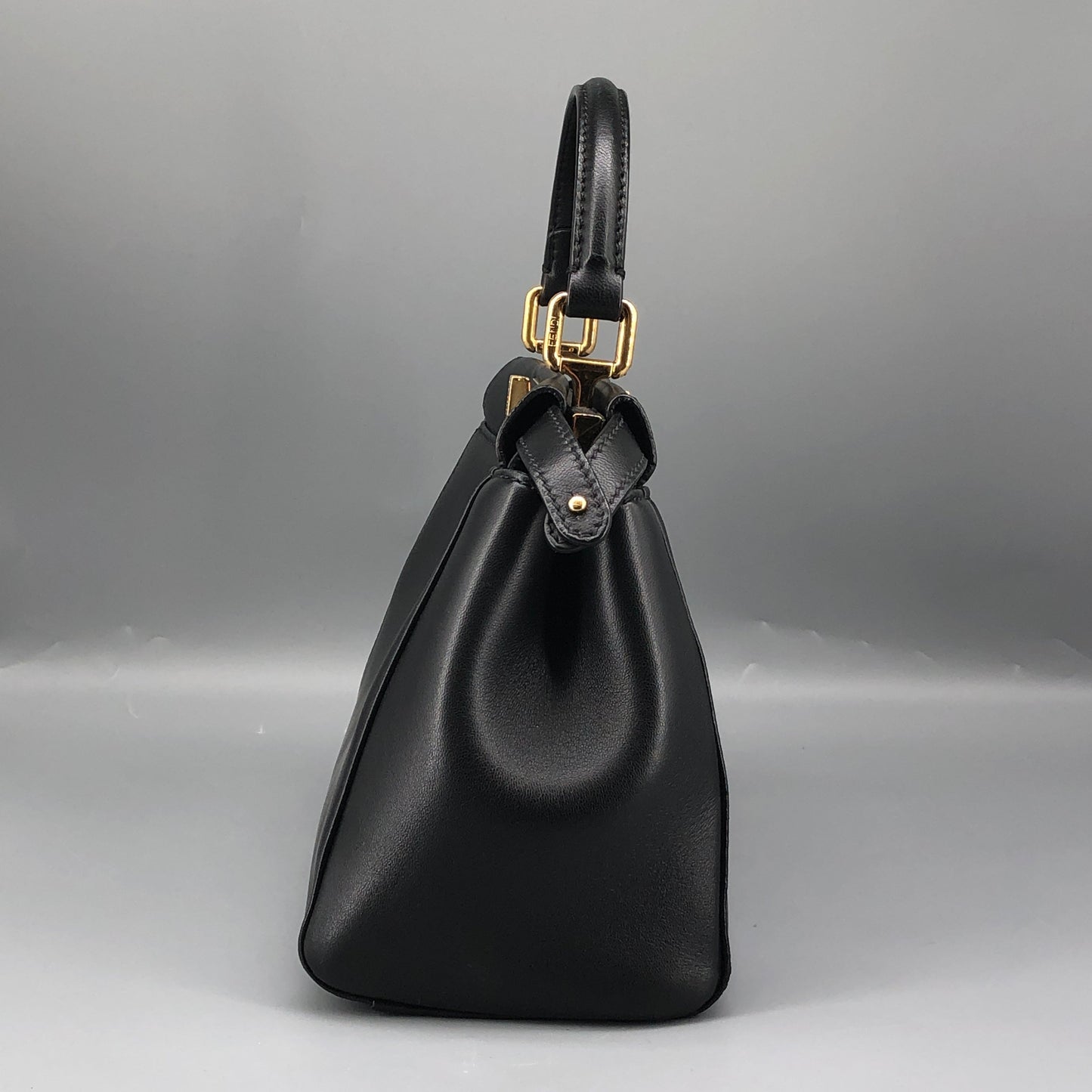 Fendi Peekaboo Mini Black Smooth Calf Leather Handbag