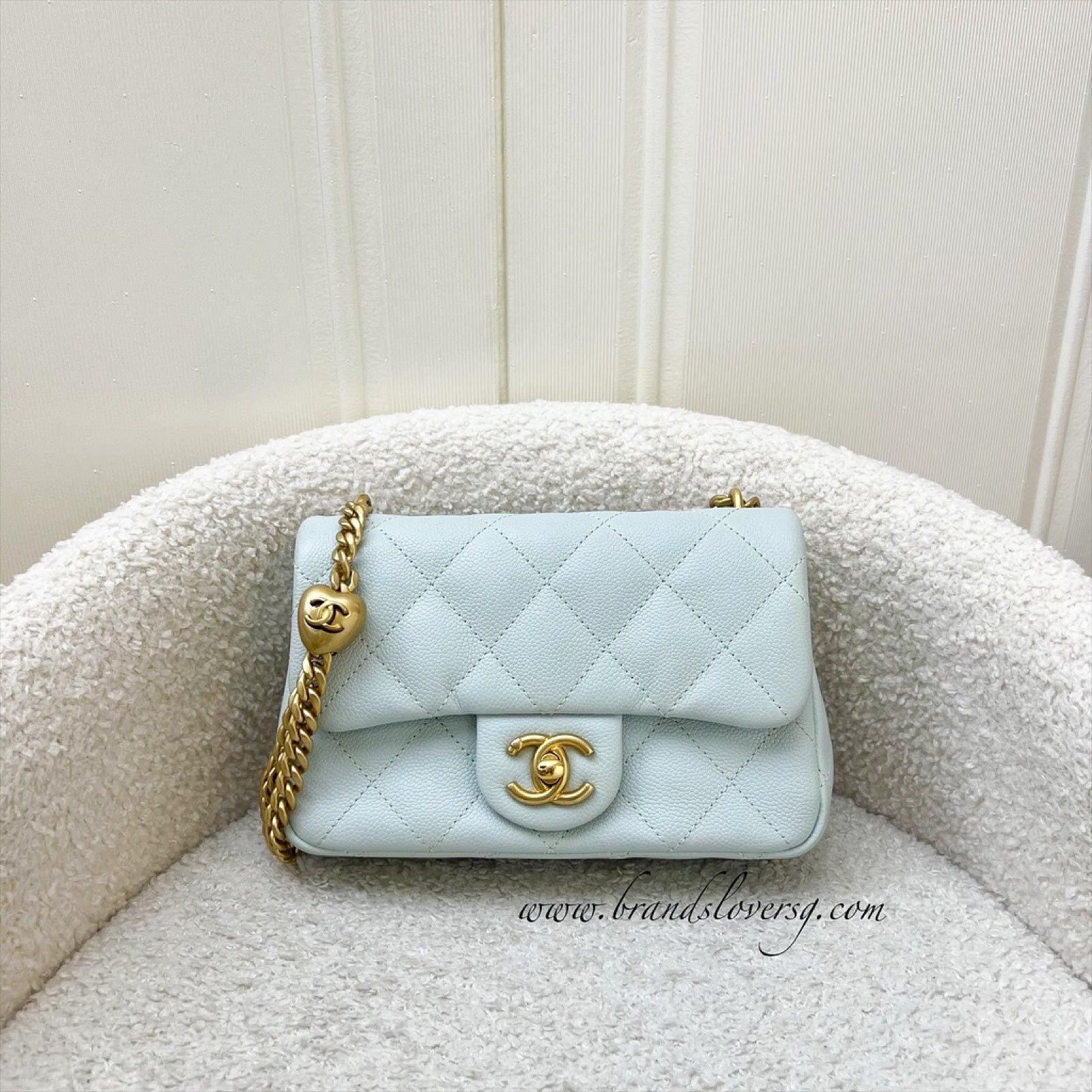 Chanel 24P Heart Adjustable Chain Small Flap Bag - Rovelle Bags
