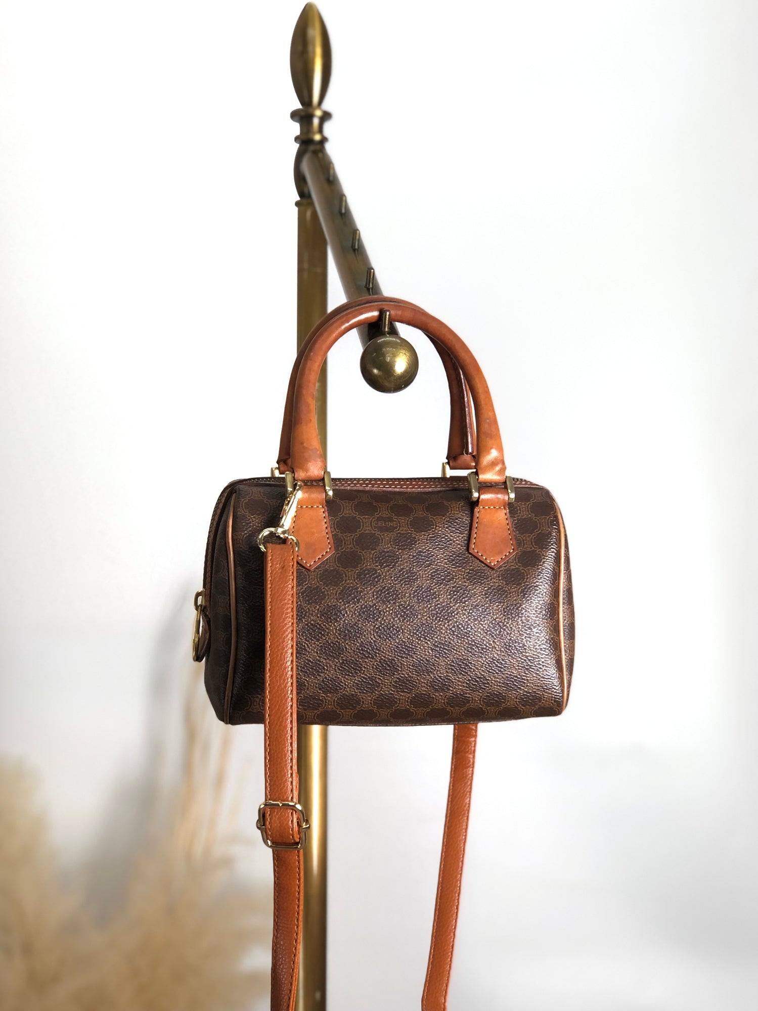 CELINE Macadam Two-way Small Boston bag Shoulder bag Brown xm7k3z