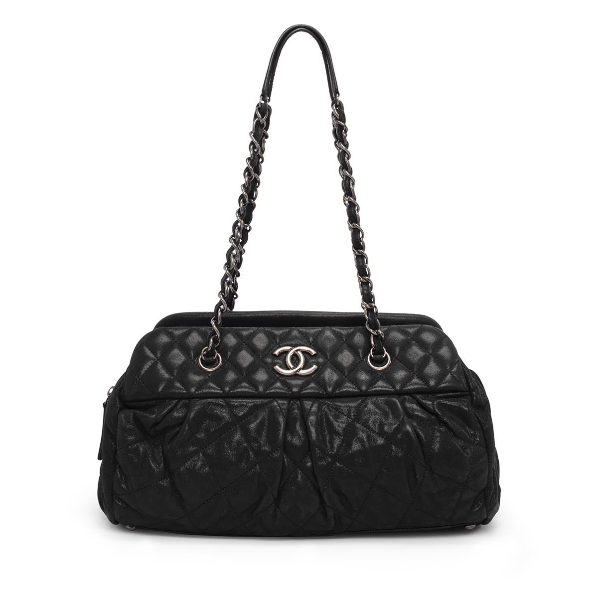 Chanel Black Iridescent Calfskin Chic Quilt Handbag - Rovelle Bags