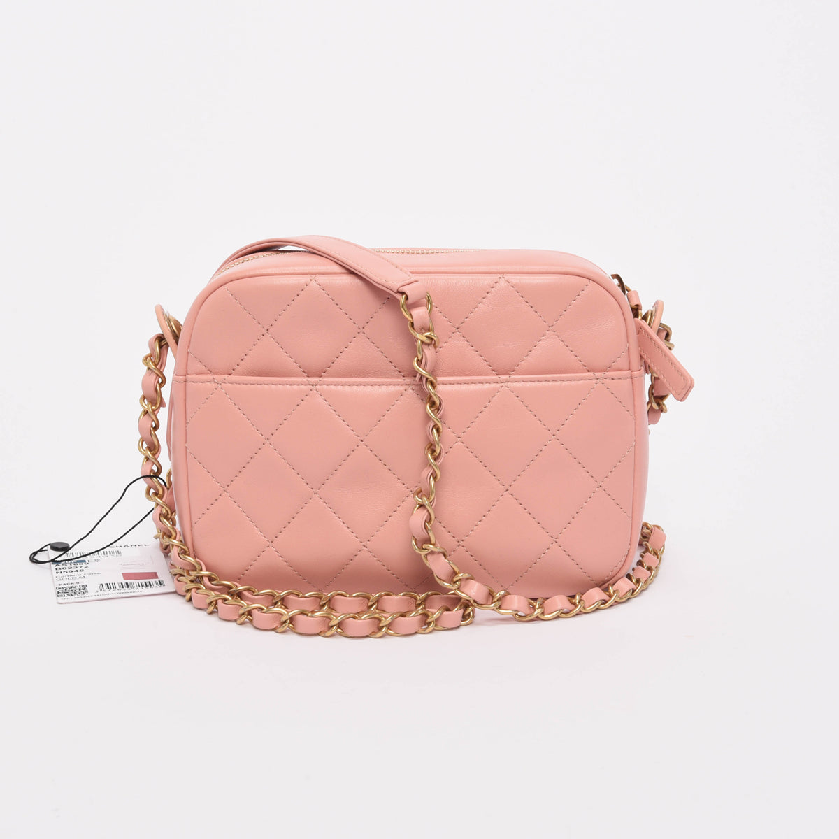 Chanel Pink Quilted Calfskin Enchained Camera Camera Bag - Rovelle Bags