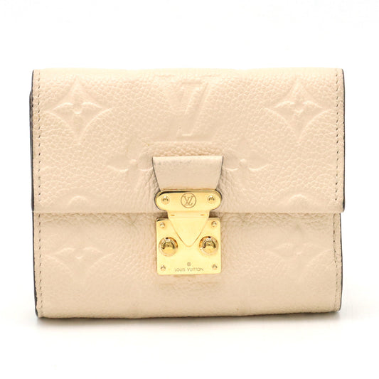 Louis Vuitton Monogram Emplant Portfolio Metis Compact Three Folded Wallet Three Folded Cream Beige M81071