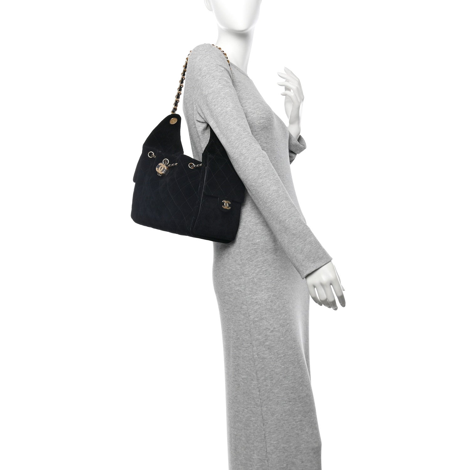Chanel Suede Quilted Small Chanel 25 Handbag - Rovelle Bags