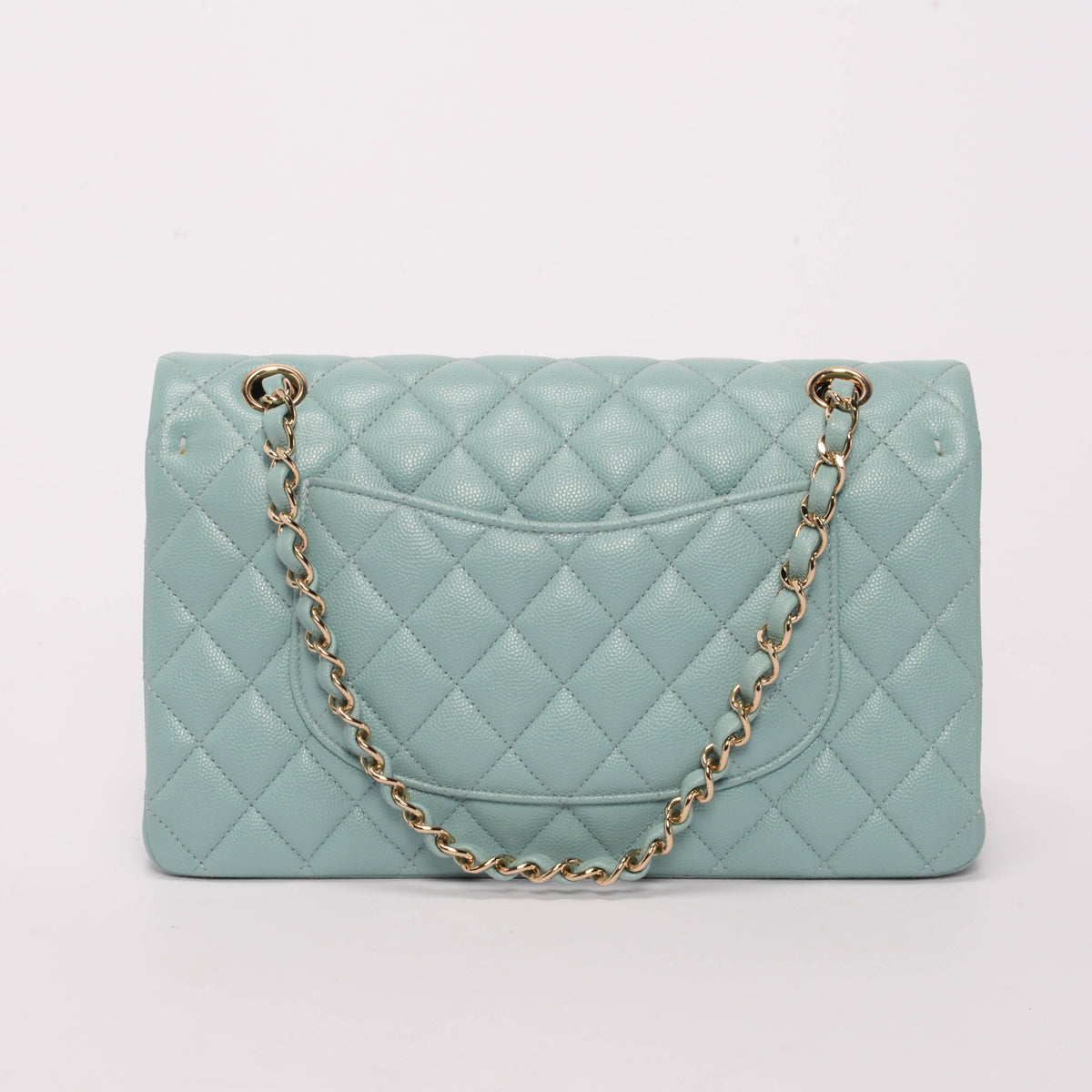 Chanel Tiffany Blue Quilted Caviar Medium Flap Bag - Rovelle Bags