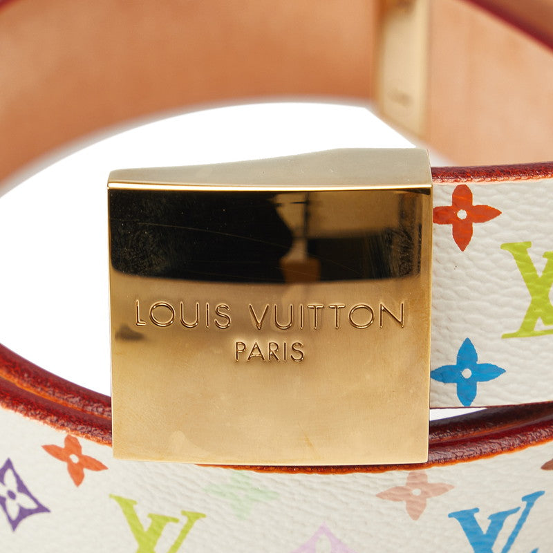 Louis Vuitton Monogram Multicolor Sunshine Belt 80/32 M9270U White PVC Leather Louis Vuitton