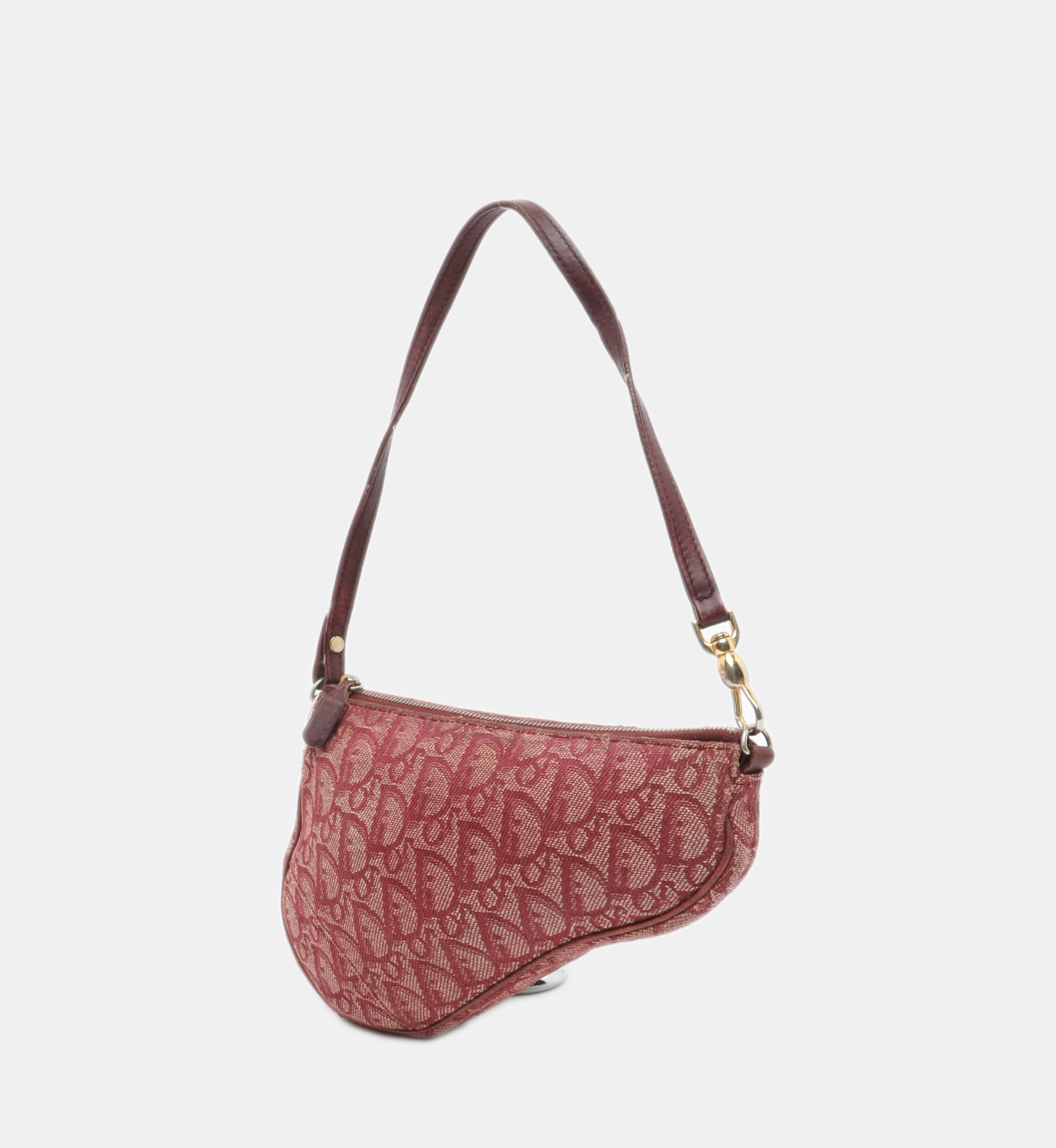 Dior Trotter Mini Saddle bag Burgundy Red Oblique