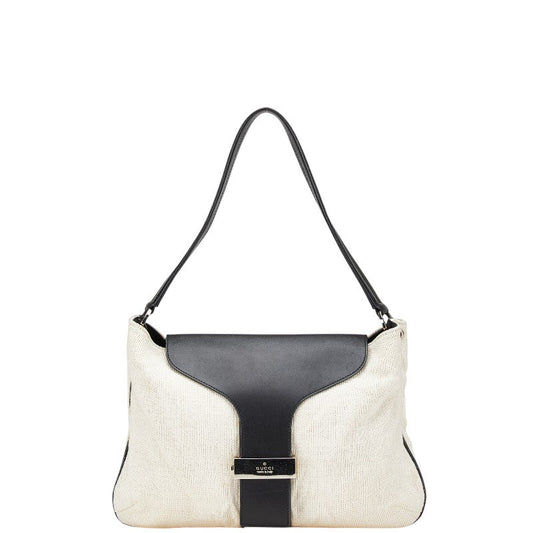 Gucci 001 4035 001553 Canvas Leather Shoulder Bag