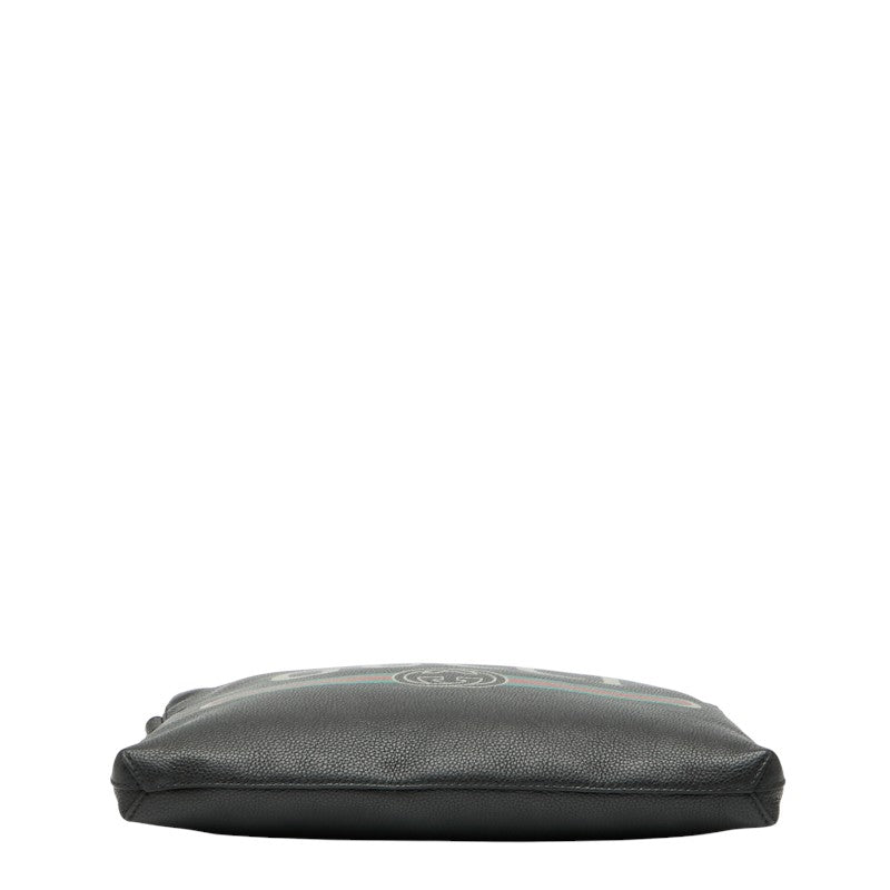 Gucci Logo Print Leather Clutch Bag
