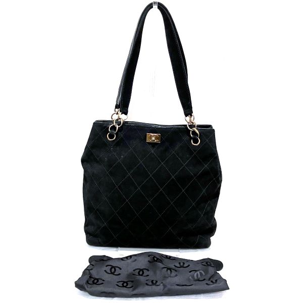 Chanel Coco Mark Wild Stitch Suede Tote Bag - Rovelle Bags