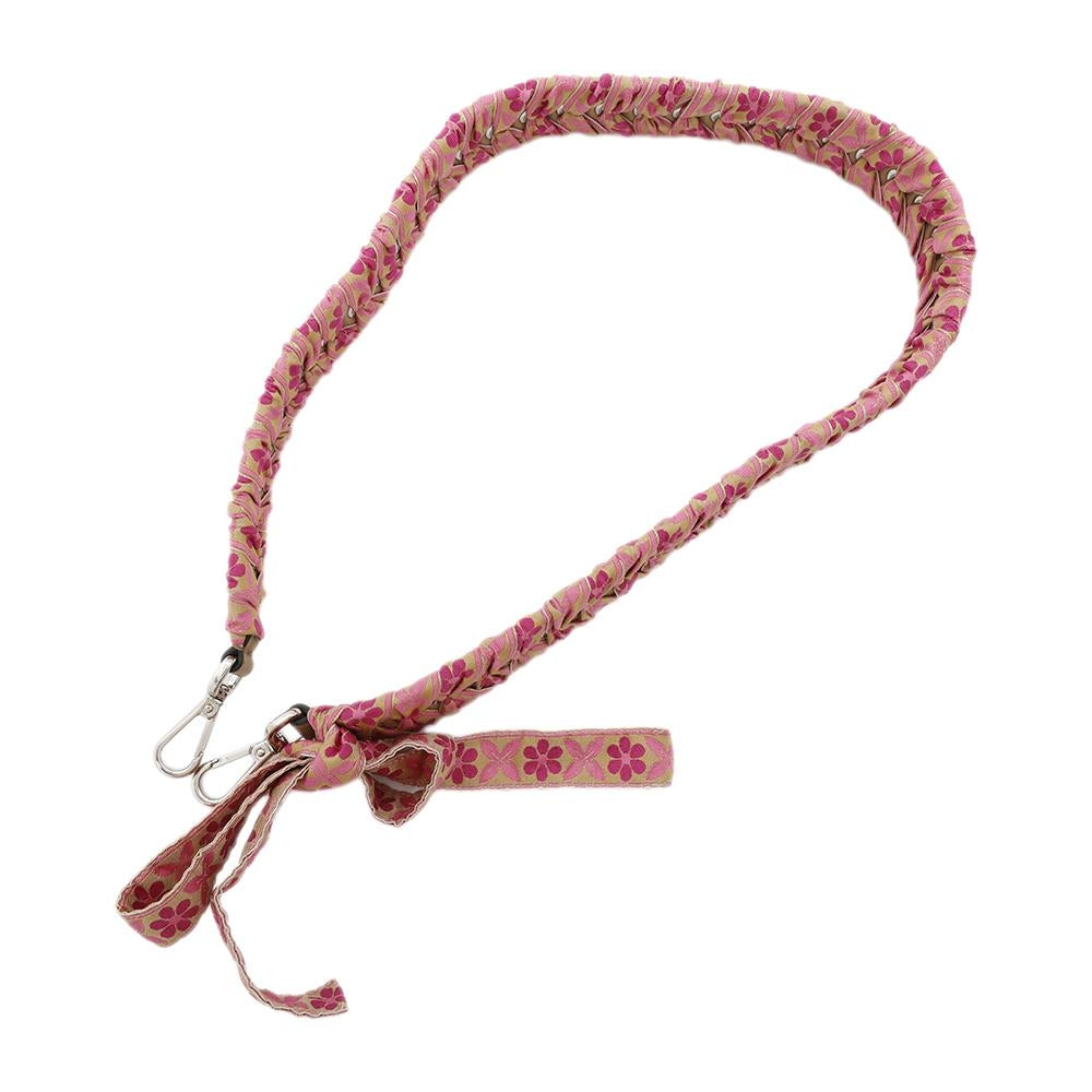 FENDI ?Strap You Ribbon Floral Pink8AV077 Leather Cotton