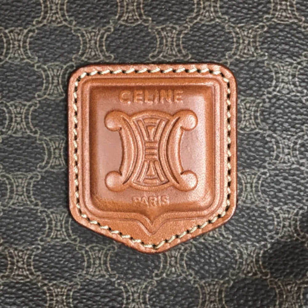 CELINE Travel bag Duffle bag PVC Brown Mini Boston Duffel bag Macadam Pattern Women Secondhand