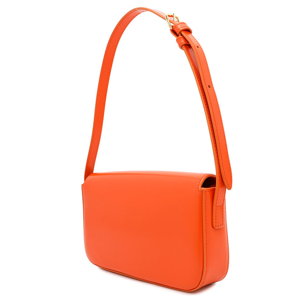 CELINE Triomphe Claude Shoulder Orange194143BF4 Shiny Calf Leather