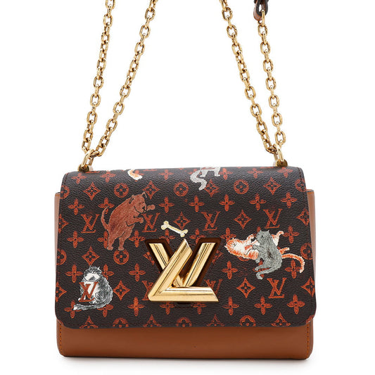 LOUIS VUITTON Sac Twist OrangeM44408 Monogram?Catogram Size MM