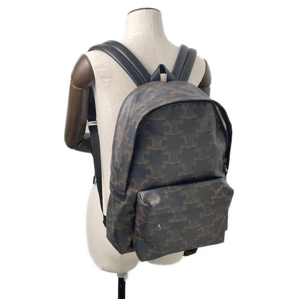 CELINE Triomphe Backpack Black/Brown188382 PVC Leather