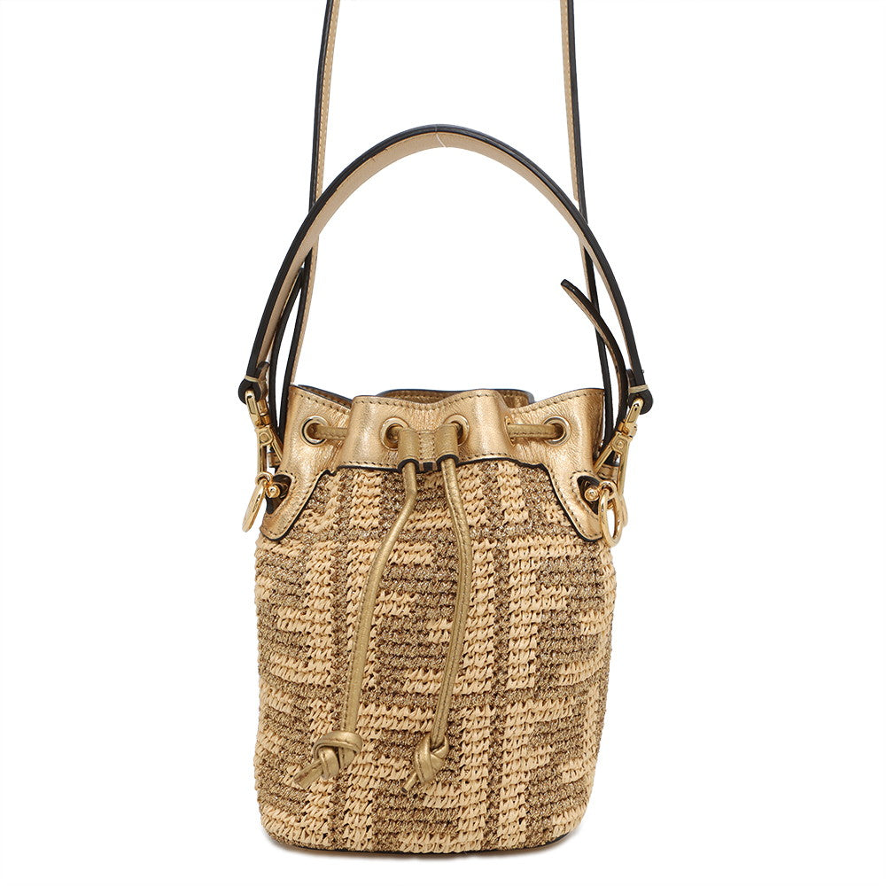 FENDI ?Montresor Gold8BS010 Straw Leather Size Mini