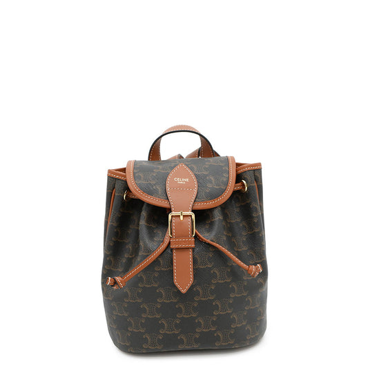 CELINE Triomphe Falco Mini Backpack Tan197662 PVC Calf Leather