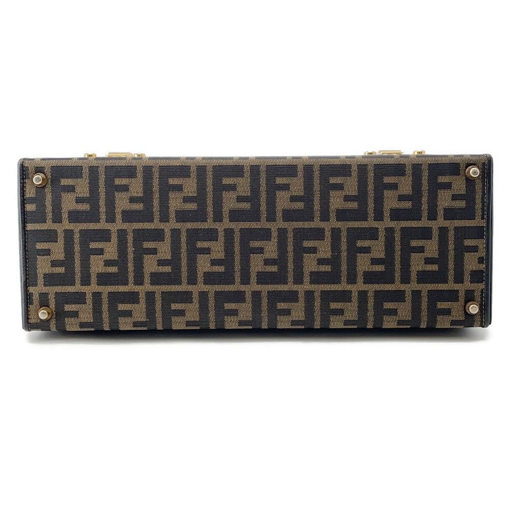 FENDI ?Zucca vanity bag Brown Canvas Leather
