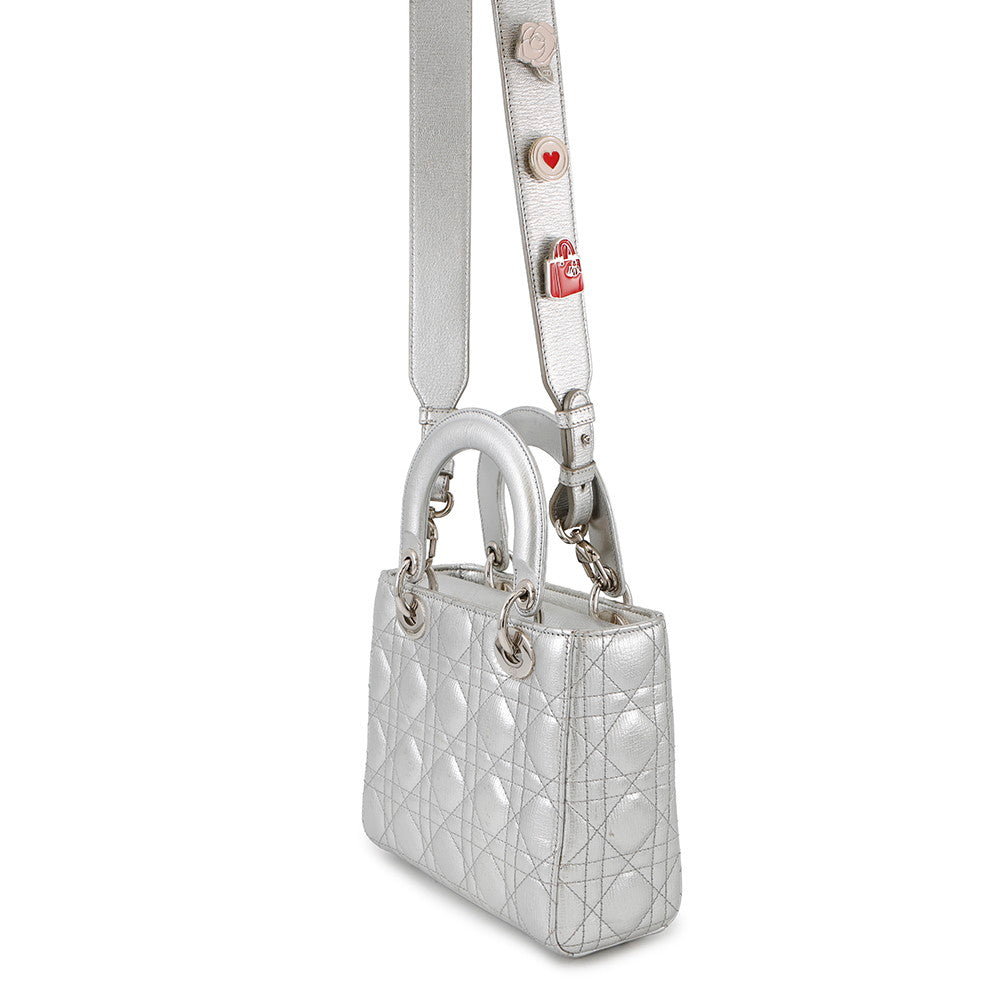 Dior Lady's Dior MY ABCDIOR Cannage 2-way Bag SilverM0538ONGE Leather