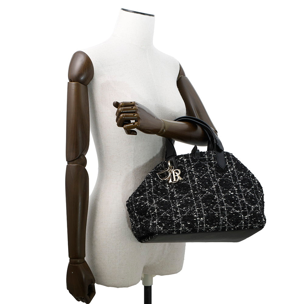 Dior To Jules Bag Black/WhiteM2821OTKV Tweed Calf Leather Size Medium
