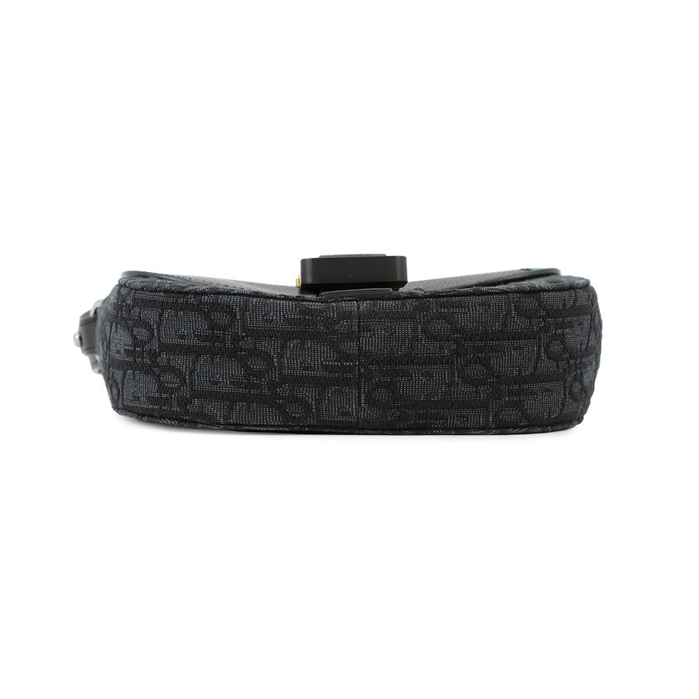 Dior Oblique Saddle Shoulder Black2ADCA435YKS Canvas Calf Leather Size Mini