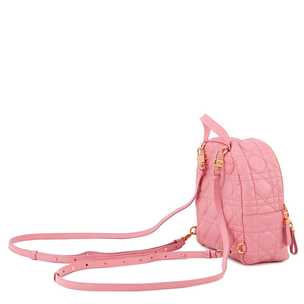 Dior Cannage Backpack PinkM9222UNGF Leather Size Mini