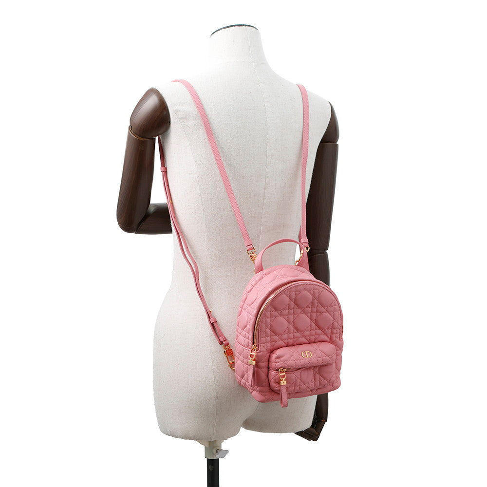 Dior Cannage Backpack PinkM9222UNGF Leather Size Mini