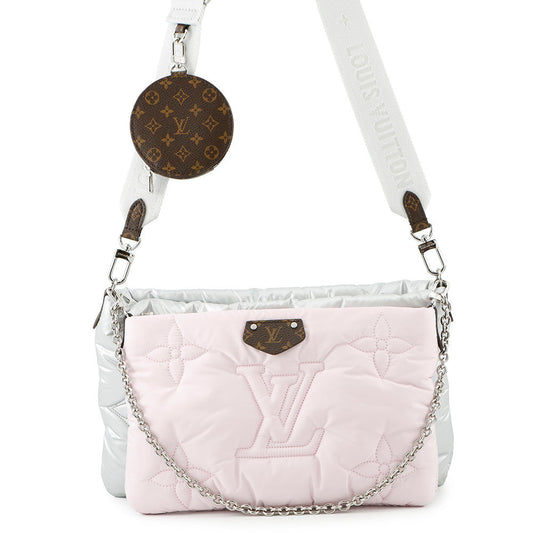 LOUIS VUITTON Maxi Multi-Pochette Accessoires Silver/pale pinkM21056 Monogram Recycled Nylon