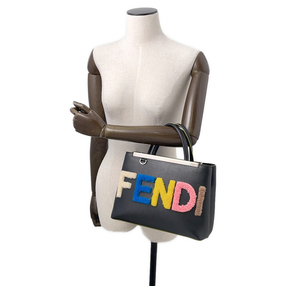 FENDI Petit to Jules Black/Multicolor Leather Mouton