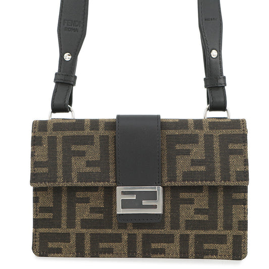 FENDI Baguette Slim Shoulder Bag Brown7M0295 Canvas