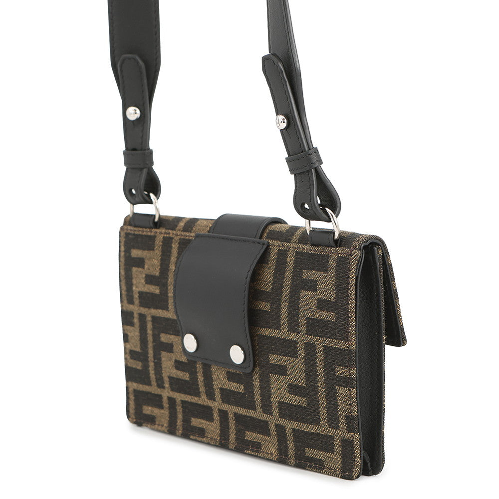 FENDI Baguette Slim Shoulder Bag Brown7M0295 Canvas