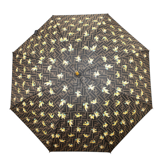 FENDI Fragment Zucca Pattern Dragonite Umbrella Brown7AL044 Nylon
