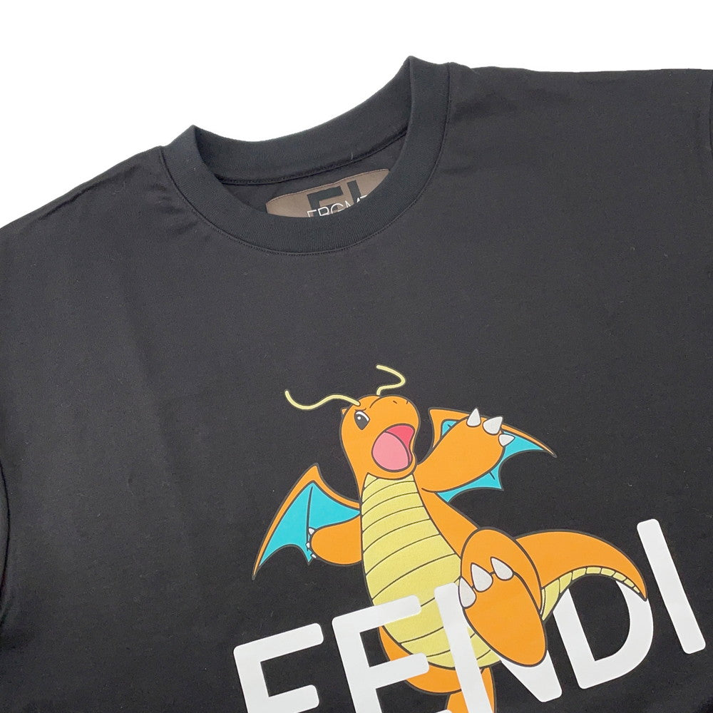 FENDI Fragment Pokemon Collaboration Dragonite T-Shirt Size S BlackFS9626 Cotton100%