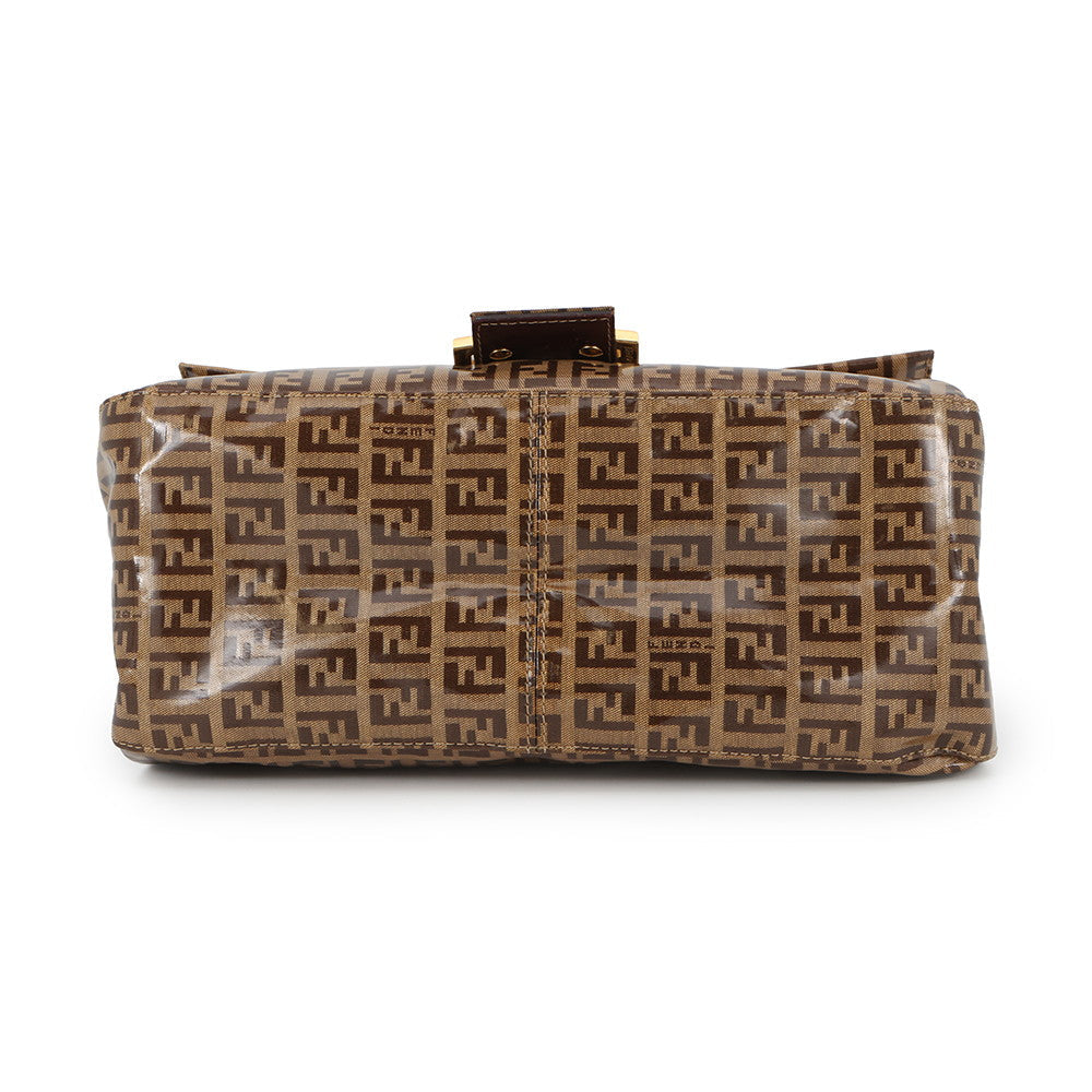 FENDI Mamma bucket Brown Patent Leather