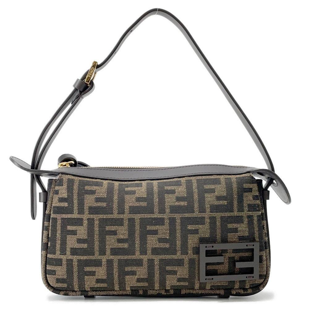 FENDI Zucca Simply One Shoulder Bag Brown8BS097 FFJacquard Leather Size Small