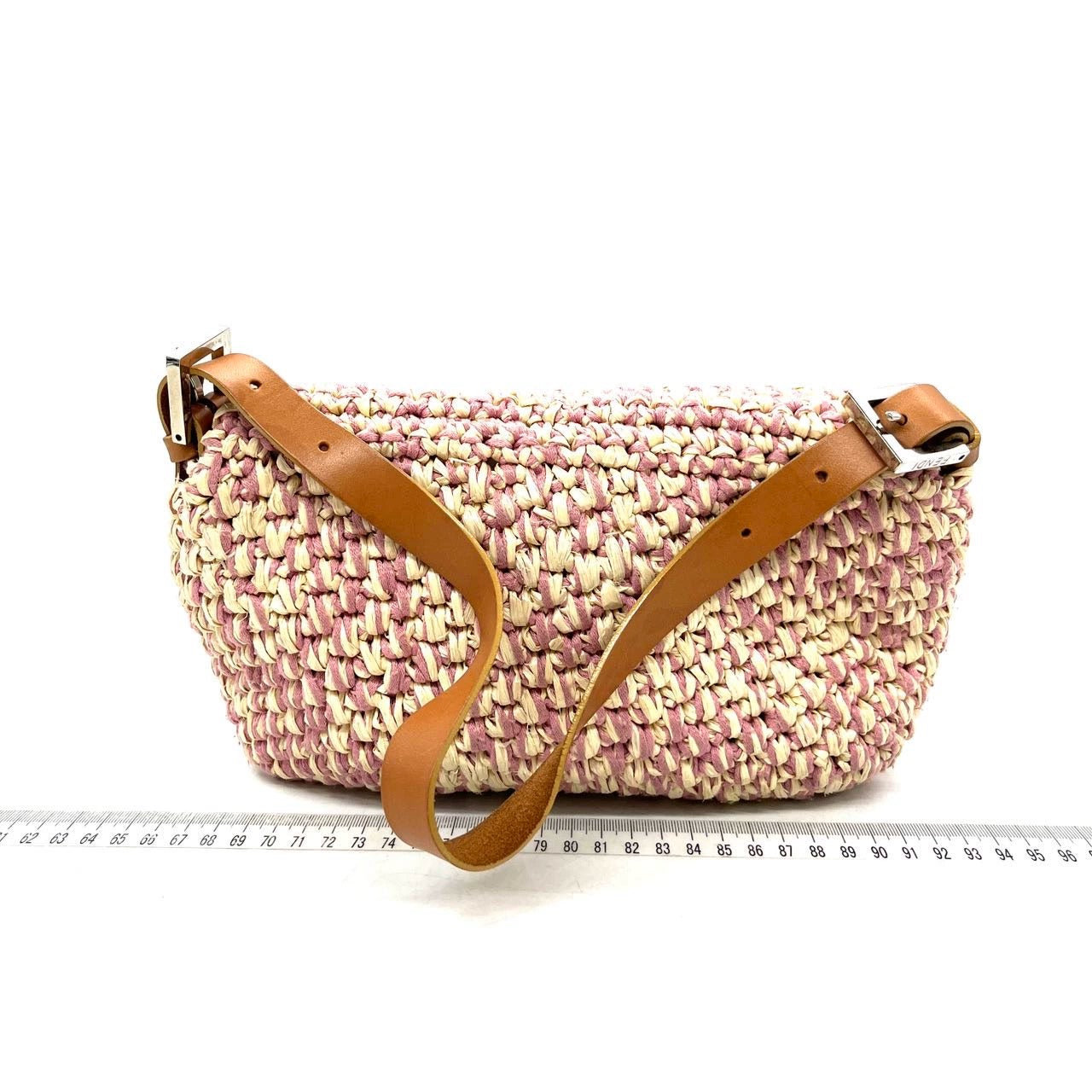 Fendi Baguette Raffia Straw Multicolor Shoulder Bag