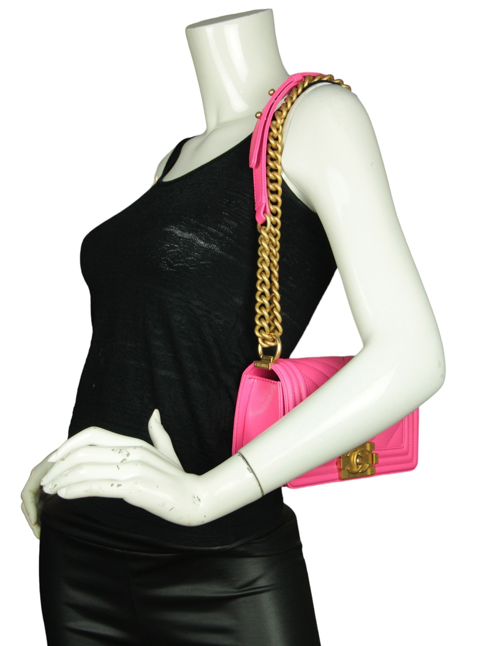 Chanel 2024C Fuchsia Neon Pink Caviar Handbag - Rovelle Bags