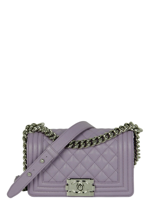 Chanel 2024 Purple Caviar Leather Small Handbag - Rovelle Bags