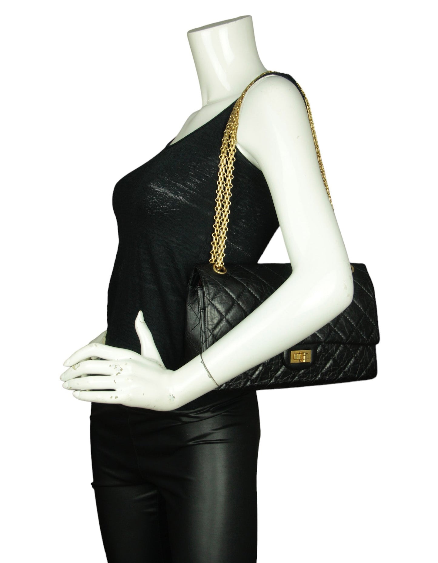 Chanel Black Calfskin Quilted 2.55 Reissue Flap Bag - Rovelle Bags