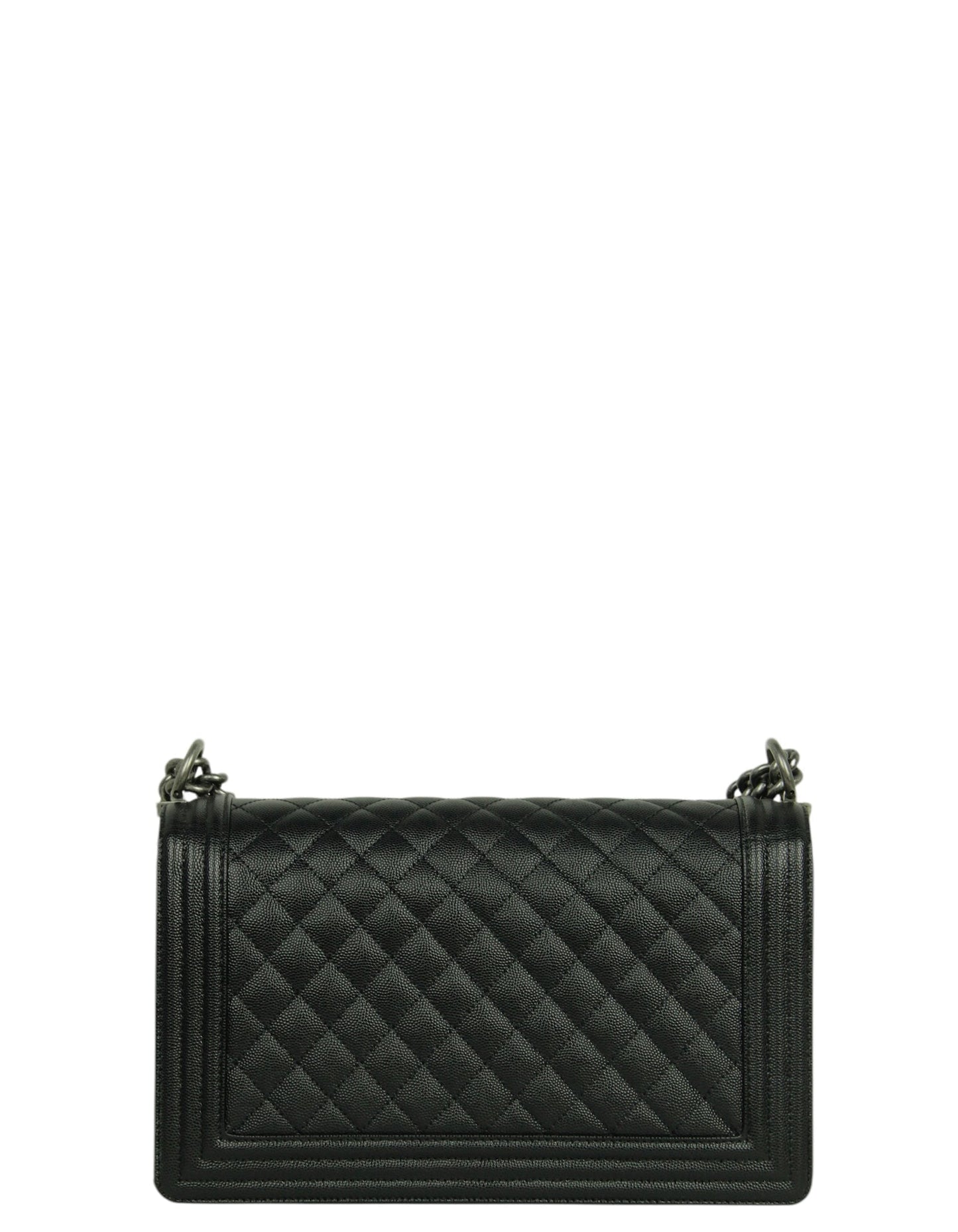 Chanel Black/Ruthenium New Medium Boy Handbag - Rovelle Bags