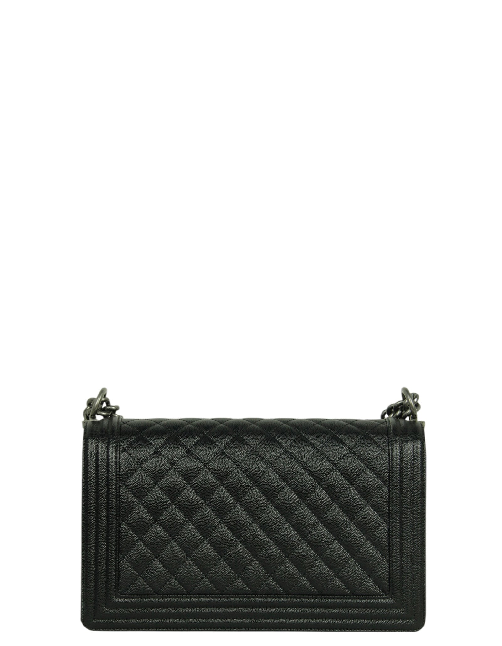 Chanel Black/Ruthenium New Medium Boy Handbag - Rovelle Bags
