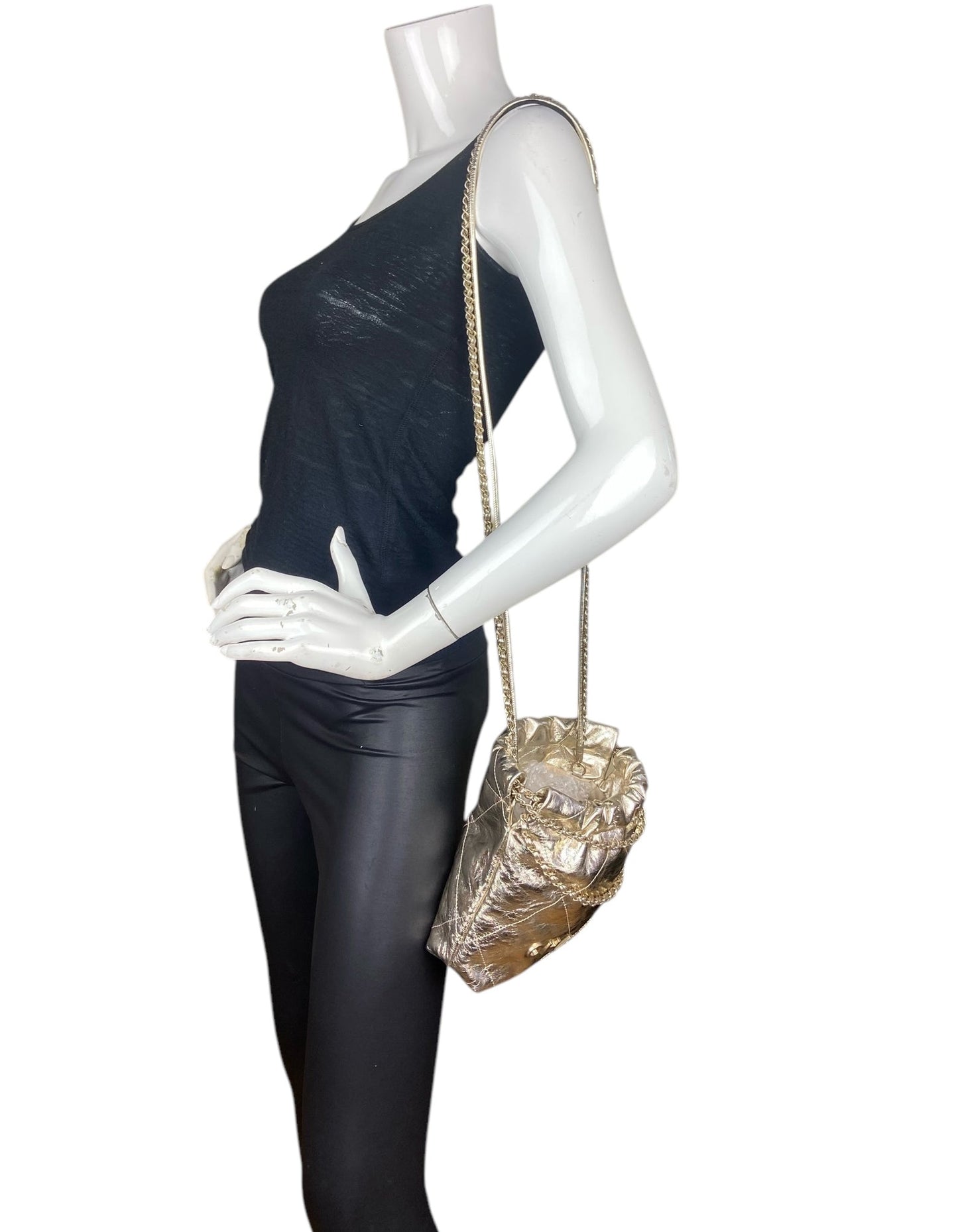 Chanel 2025 Metallic Calfskin Quilted Mini Handbag - Rovelle Bags