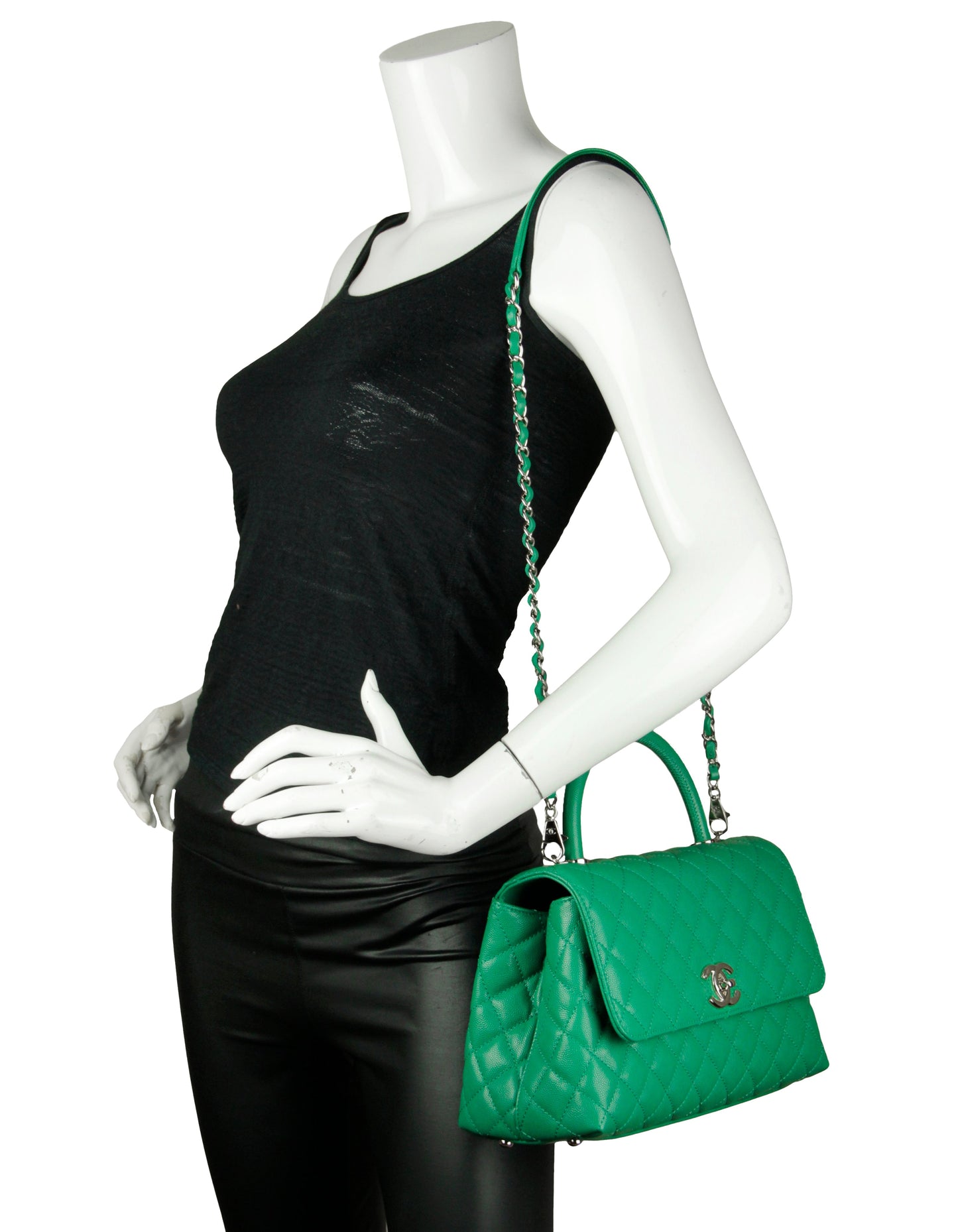 Chanel 2022 Green Caviar Quilted Small Flap Bag - Rovelle Bags