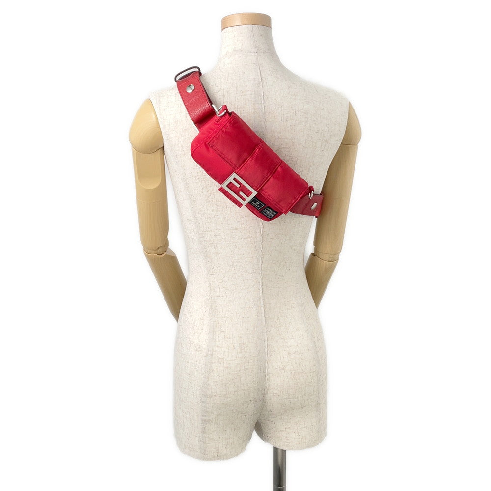 FENDI Mamma Baguette Porter Collaboration Red7AS138 Nylon Size Mini