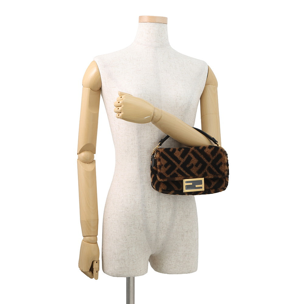 FENDI Mini Bucket Brown/Black8BS017 Mouton Leather