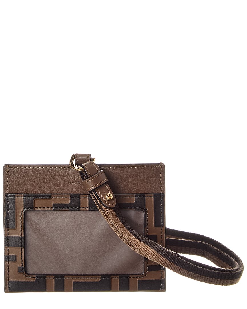 Fendi Ff Diamonds Leather Name Badge