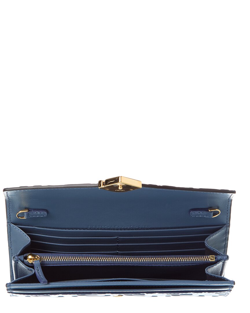 Fendi Ff Diamonds Leather Continental Wallet On Chain