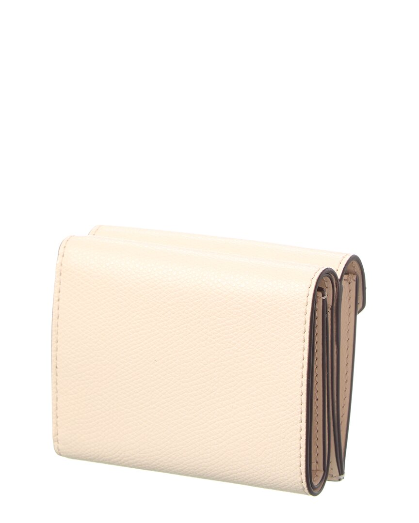 Fendi Ff Diamonds Leather Wallet, White