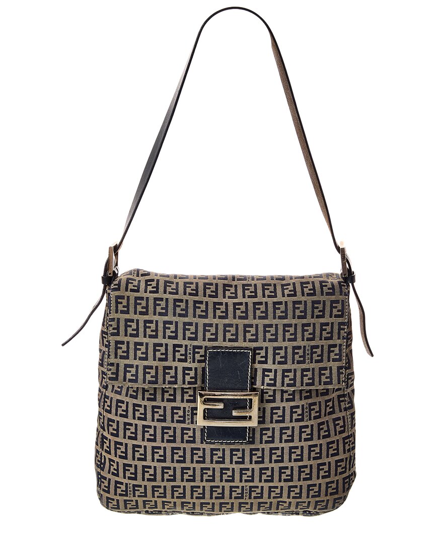 Fendi Blue Zucca-Print Canvas Mamma Baguette ( )