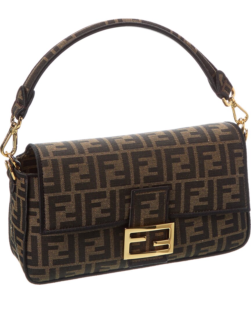 Fendi Baguette Ff Jacquard & Leather Shoulder Bag