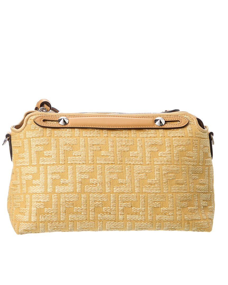 Fendi By The Way Soft Medium Ff Raffia & Leather Shoulder Bag